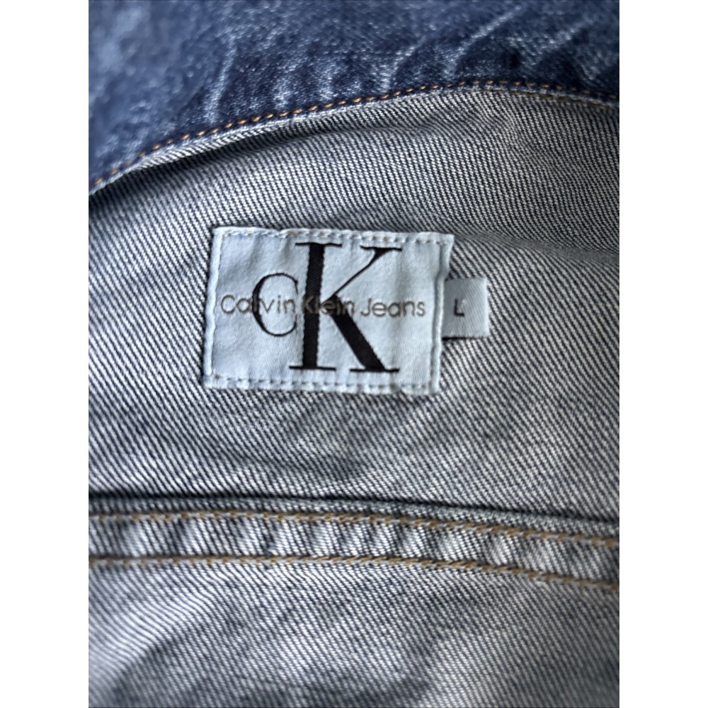 Vtg Jean Jacket Cropped Calvin Klein Denim 90s Y2K Rory Lorelai Gilmore Girls - Picture 11 of 13